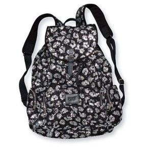 Victoria's Secret PINK Bling Black Leopard Backpack with Sequins *RARE*